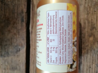 Propolis Tabletten Text