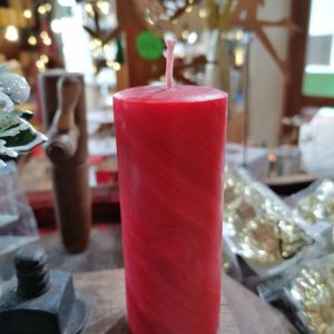 Kerze marmoriert rot